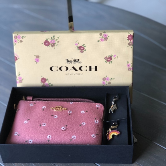 Coach Handbags - Coach Gift Box Pink Floral Wristlet